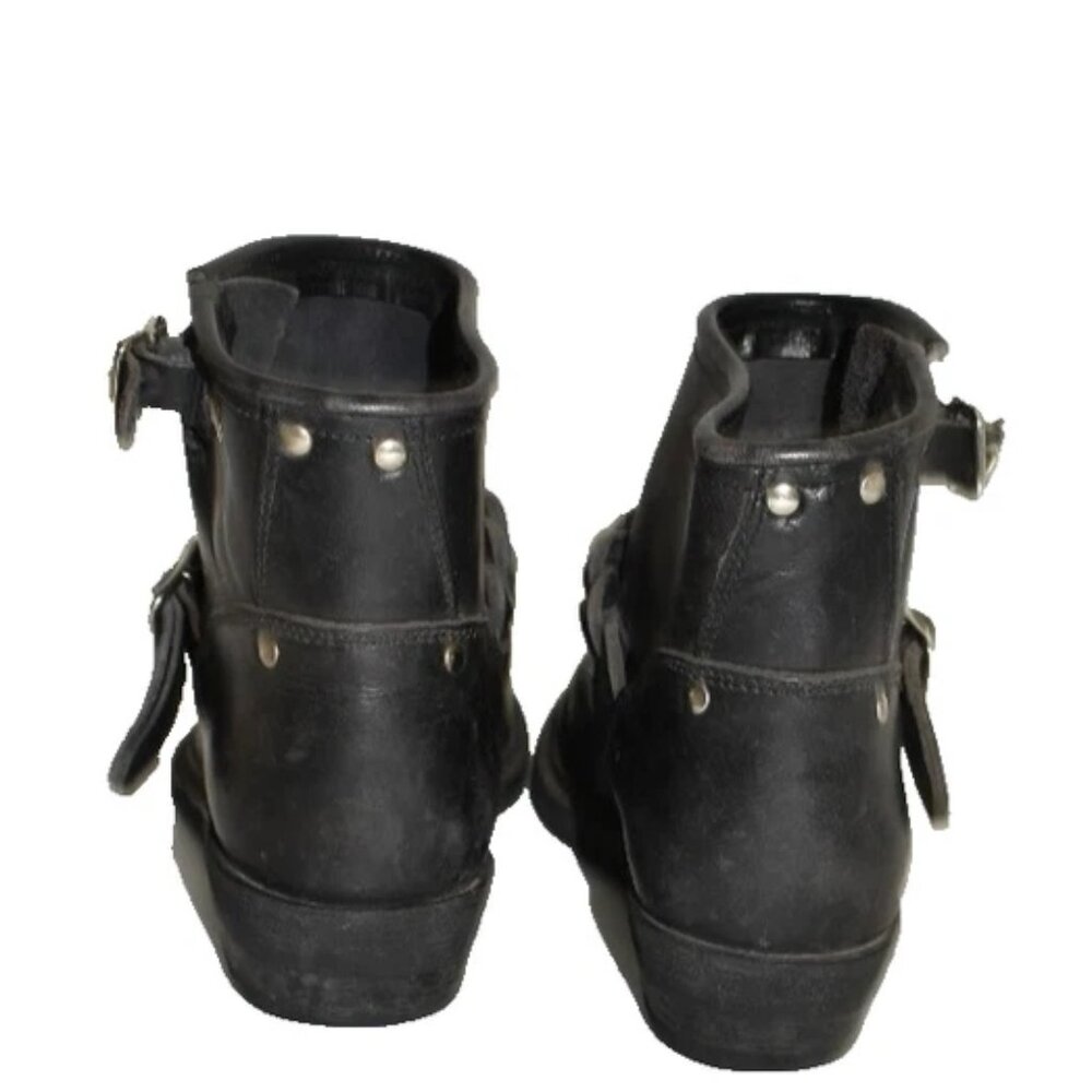Golden Goose Black Biker Low Boots Distressed Leather Size 36 6 DD525 - Picture 5 of 6